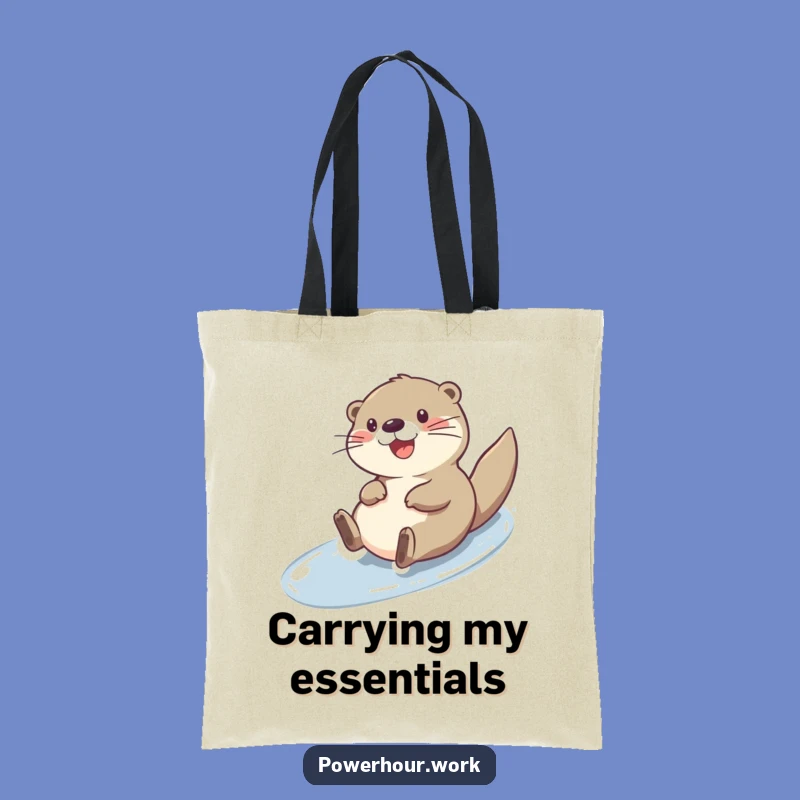 Funny Otter Slide Tote Bag: Cheerful Water Accessory, Hilarious Gift