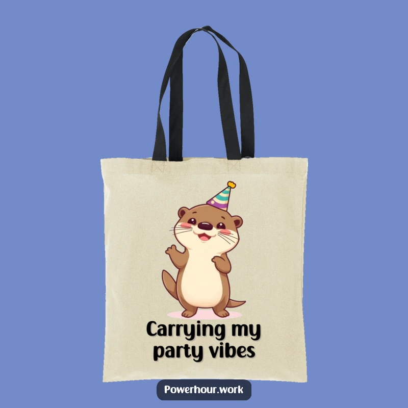Funny Otter Tote Bag: Cheerful Dancer Otter, Stylish & Hilarious Shopping Bag, Funny Gift