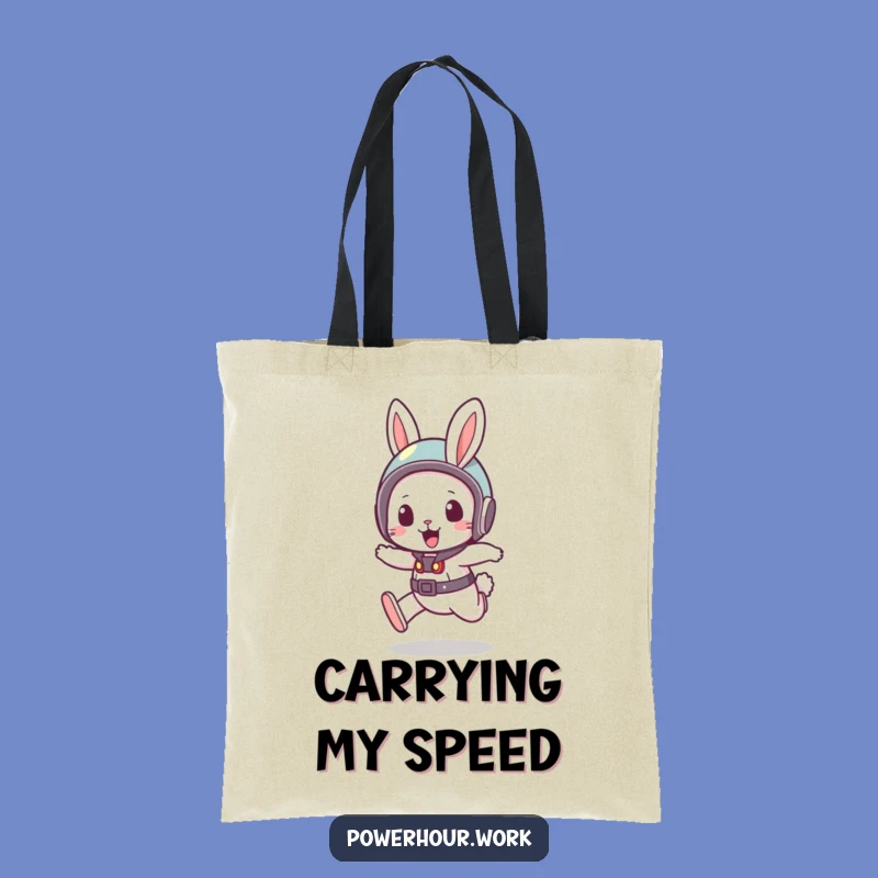 Funny Rabbit Tote Bag: Bouncy Helmet Rabbit, Speedy & Practical, Funny Gift