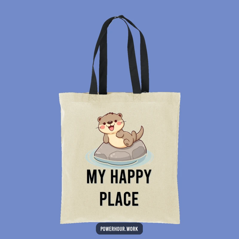 Funny Otter Sliding Stone Tote Bag: Carry Your Fun, Humorous Gift